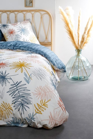 Parure de couette réversible en coton - 57 fils/cm² - Blanc