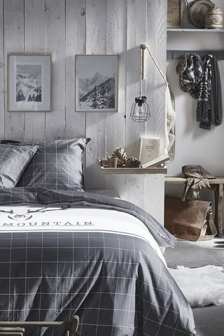 Parure de couette en coton 57 fils/cm² - Gris