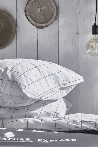 Parure de couette en coton 57 fils/cm² - Gris