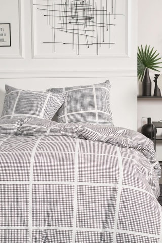 Parure de couette en coton Flanelle - Gris