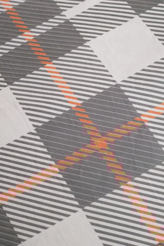 Parure de couette en coton Flanelle - Gris et écru