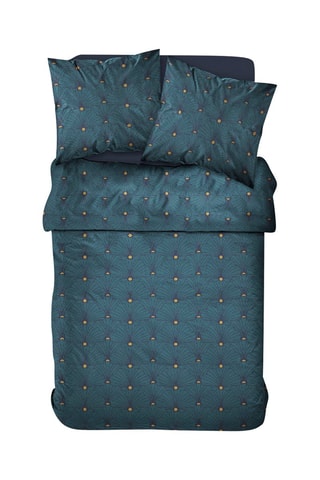 Parure de couette en coton 57 fils/cm² Sunshine - Bleu et orange