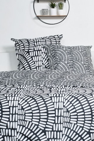 Parure de couette en coton Sunshine - Noir et blanc