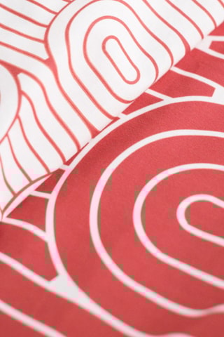 Parure de couette en coton Sunshine - Rouge et blanc