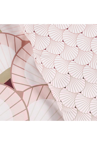 Parure de couette en coton Mawira - Ecru et rose