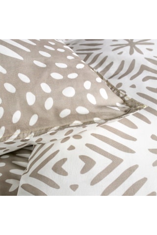 Parure de couette en coton 57 fils/cm² Sunshine - Ecru et taupe
