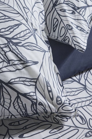 Parure de couette en coton 57 fils/cm² - Blanc et gris foncé