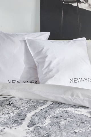 Parure de couette en coton 57 fils/cm² Java - Blanc