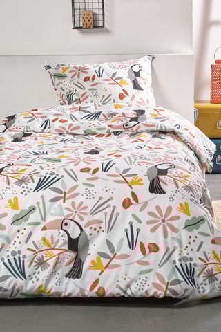 Parure de couette en coton 57 fils/cm² Happy - Multicolore