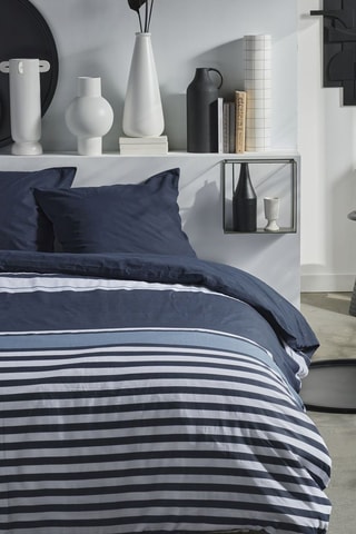 Parure de couette en coton 57 fils/cm² - Bleu foncé