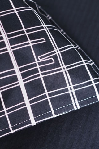 Parure de couette en coton 57 fils/cm² Sunshine - Bleu foncé et blanc