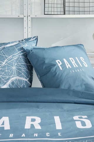 Parure de couette en coton 57 fils/cm² Java - Bleu