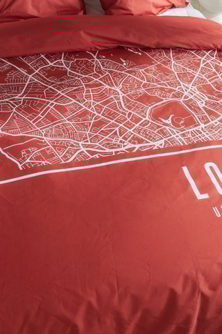 Parure de couette en coton 57 fils/cm² Java - Terracotta