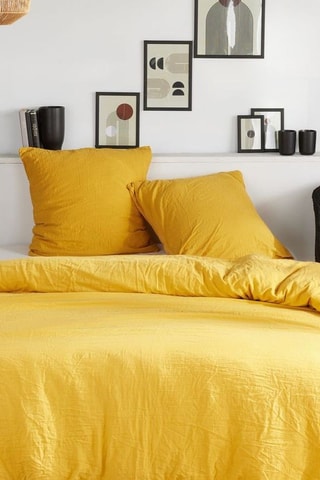 Parure de lit en gaze de coton - Ocre