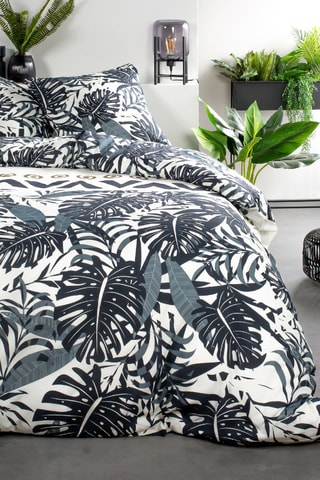 Parure de couette en coton Sunshine - Blanc et noir