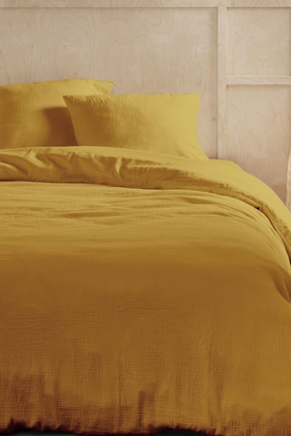 Parure de couette en gaze de coton - Ocre