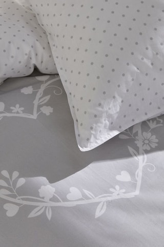 Parure de couette en coton 57 fils Charme - Gris et blanc
