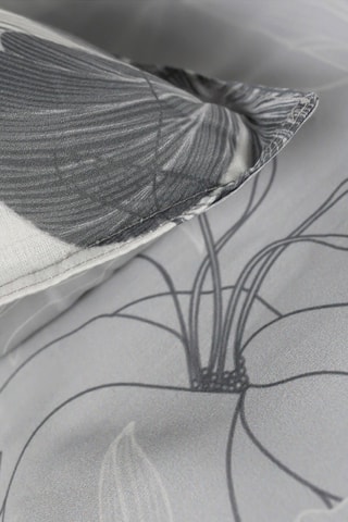 Parure de couette en coton Sunshine - Blanc et gris