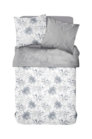 Parure de couette en coton Sunshine - Gris et blanc