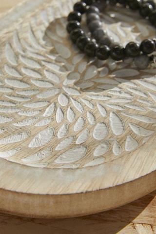 Vide poche en bois de manguier -  45 x 14 x 2,5 cm - Beige