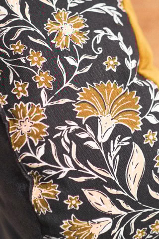 Coussin Indies - Ocre et noir - 40 cm