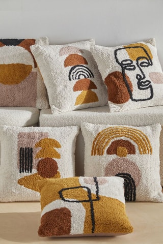 Coussin Retro Mood - Rose et blanc cassé - 40 x 40 cm