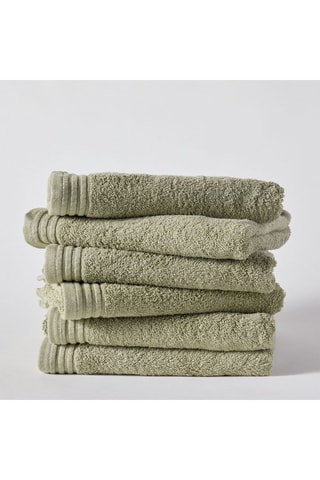 6 serviettes de bain - Vert - 50 x 130 cm