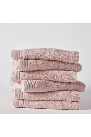 6 serviettes de bain - Rose - 50 x 130 cm