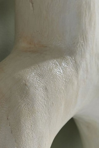 Vase en bois de paulownia - 25 x 6 x 27 cm - Blanc