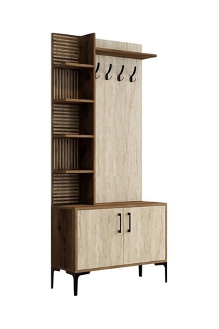 Meuble d'entrée 2 portes Viyana D - 90 x 200 x 35 cm