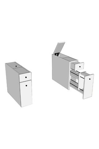 Meuble de rangement 2 tiroirs - 19 x 55 x 60 cm