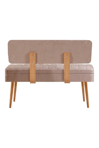Banc-coffre Vina - Beige et imitation pin