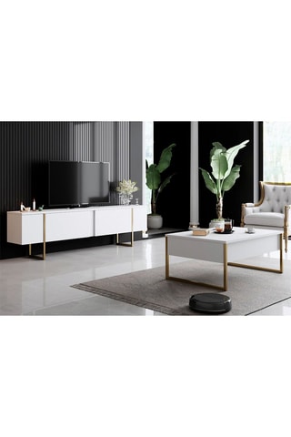 Meuble TV 4 portes Luxe - 180 x 50 x 30 cm