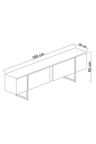 Meuble TV 2 abattants - 180 x 50 x 30 cm