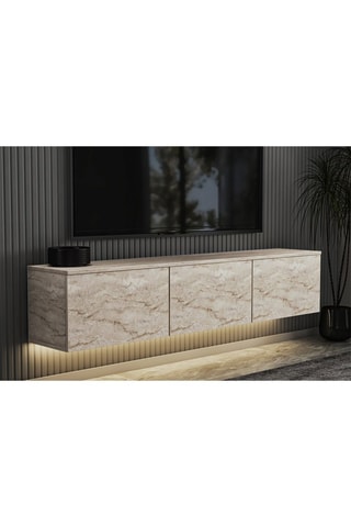 Meuble TV 3 abattants Neon Illuminated - 160 x 35 x 32 cm