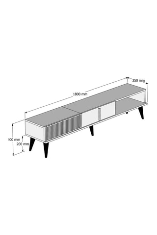 Meuble TV 2 abattants - 180 x 40 x 35 cm