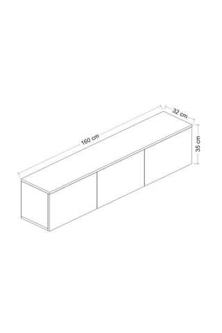 Meuble TV 3 abattants - 160 x 32 x 35 cm
