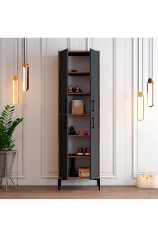 Meuble à chaussures 4 abattants Berlin - 60 x 200 x 35 cm