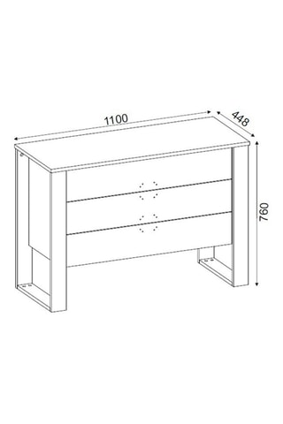 Commode 3 tiroirs - 110 x 76 x 44,8 cm
