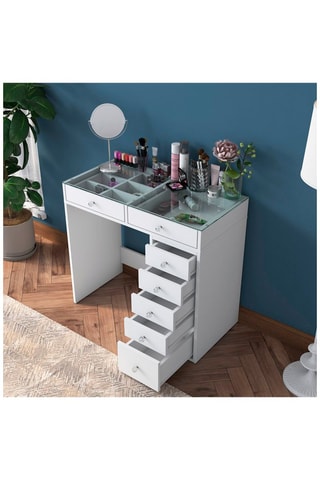 Coiffeuse 7 tiroirs BJ107 - 90 x 79,8 x 44,5 cm