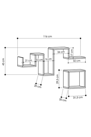 Etagère murale 5 niveaux Follow - 116 x 45 x 20 cm