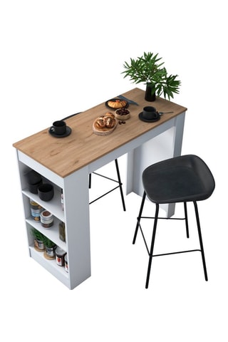 Table haute avec étagère - 120 x 100 x 50 cm