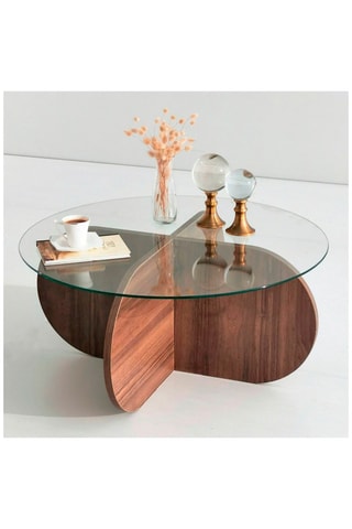 Table basse en verre Bubble - 75 x 75 x 35 cm