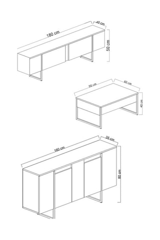 Ensemble meubles de salon - 3 pièces 