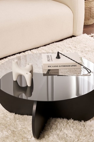 Table basse en verre - 75 x 35 cm