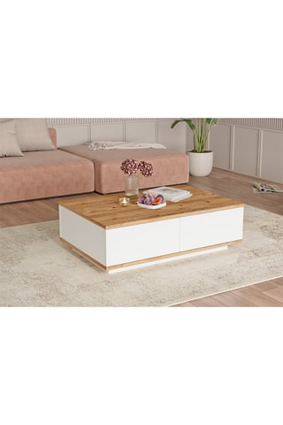 Table basse 2 abattants - 90 x 29 x 60 cm