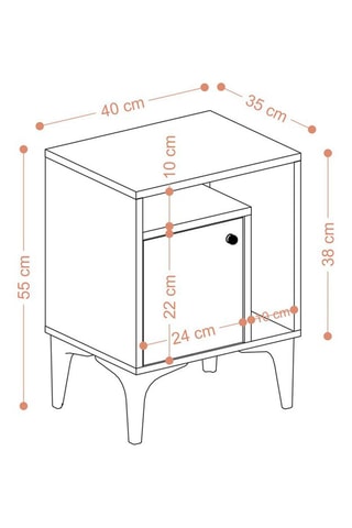 Table de chevet Nuno - 40 x 55 x 35 cm