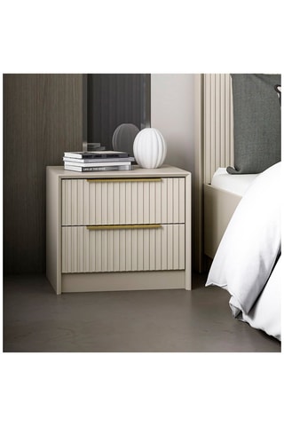 Table de chevet 2 tiroirs Kale Luxe  - 53 x 45 x 45 cm