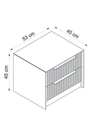 Table de chevet 2 tiroirs Kale Luxe  - 53 x 45 x 45 cm