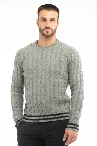 Scheerwollen Trui Slim Fit - Grijs - Zanone